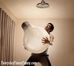funny picture changing bulb