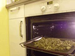 Préparation teinture mère: décarboxylation de la weed (45g de têtes et 5g de manuc)