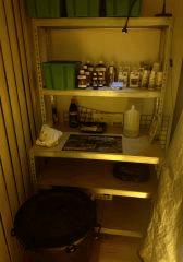 Mon petit établi pour la prépa de la soupe + réservoir 80L eau décantée.