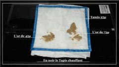 Le tout sèche sur un tapis chauffant