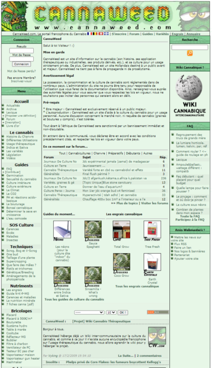 Cannaweed page d'acceuil 2009.png